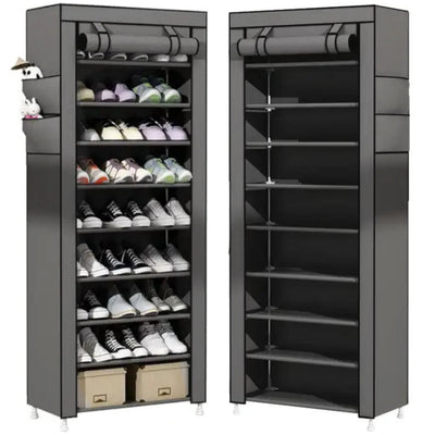 Fabric Cabinet Shelf, XL Shoe Rack Footwear 160x60x30 cm Footwear Shelf Metal Frame Stable Solid