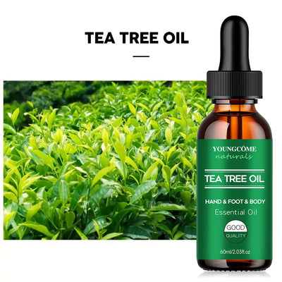 Tea tree essential oil for skin care, massage, shower, diffuser relaxing essential oil for face, body, nails, hair, skin care