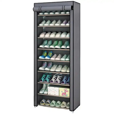Fabric Cabinet Shelf, XL Shoe Rack Footwear 160x60x30 cm Footwear Shelf Metal Frame Stable Solid