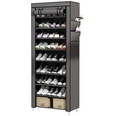 Fabric Cabinet Shelf, XL Shoe Rack Footwear 160x60x30 cm Footwear Shelf Metal Frame Stable Solid