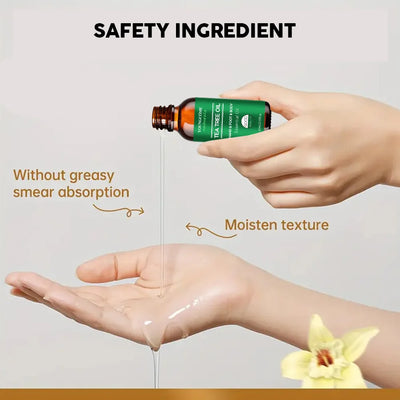 Tea tree essential oil for skin care, massage, shower, diffuser relaxing essential oil for face, body, nails, hair, skin care