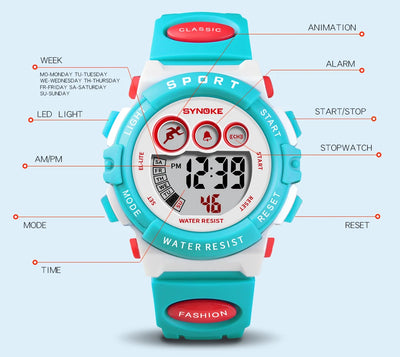 Waterproof Sport Children Watch LED Digital Kids Watches Luxury Electronic Watch for Kids Children Boys Girls Gifts