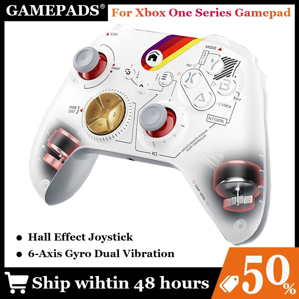 Gaming Gamepad For Xbox One Series X/S Pc With 6-Axis Gyro Sensor Dual Vibration Hall Effect Wireless Game Controller