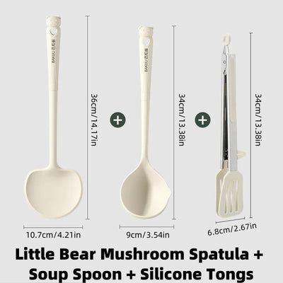 Kitchen Essentials Heat-resistantSilicone Mushroom Spatula, Soup Spoon, Bowl Catcher, Grill Clip, Kitchen Tools, Hook storage