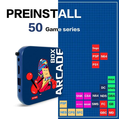 Arcade Box Video Game Console Home Gaming Set Top Box Built-in 33000+ Gaming Retro Game Console for PS1/NDS/N64/MAME/DC 4K HDTV