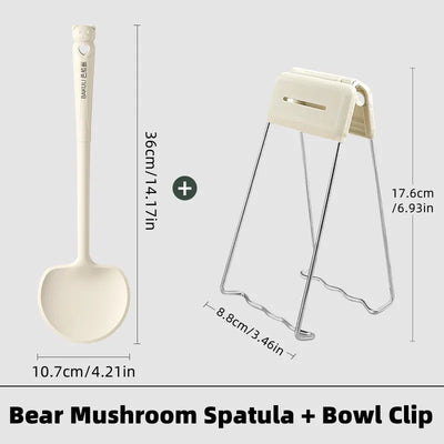 Kitchen Essentials Heat-resistantSilicone Mushroom Spatula, Soup Spoon, Bowl Catcher, Grill Clip, Kitchen Tools, Hook storage