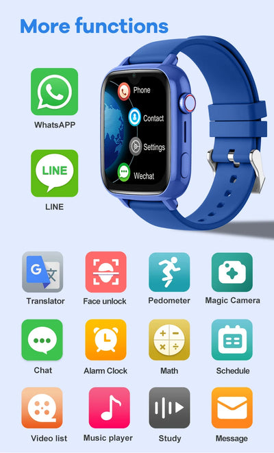 4G Smart Watch Kids Video Call SOS Camera Monitor GPS WIFI Tracker Location Phone Watch APP Download Child Smartwatch.