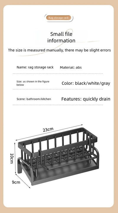 Kitchen Spice Storage Shelf with Drainage Rack, Installation Sink Organizer, Tap-Mounted Shelf for Home Kitchen Accessories
