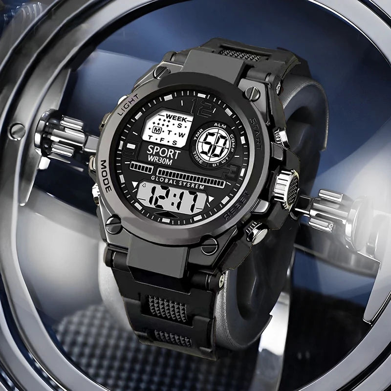 Men's Watch [2025 New Model] Ultra-Long Battery Life, Shockproof and Sweatproof, Led Large Dial |   Day of the Week + Alarm Clock + Stopwatch |   Youth Sports Electronic Watch