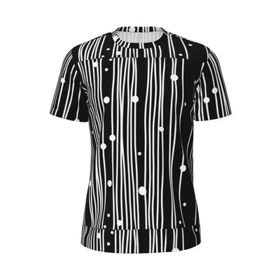 Gym T Shirt For Mens Retro Dots And Stripes T Shirts Fashion Blue Line Design Summer Tees O Neck Basic Graphic Clothes Plus Size