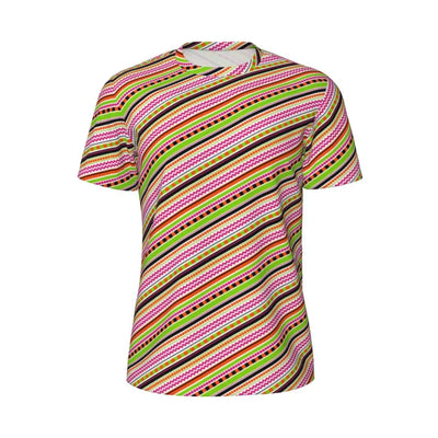 Gym T Shirt For Mens Retro Dots And Stripes T Shirts Fashion Blue Line Design Summer Tees O Neck Basic Graphic Clothes Plus Size