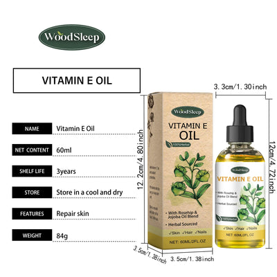 60ml Natural Vitamin E Essential Oil For Massage Skin Care Scraping Shower Face Body Nail Hair Eyelash Care Universal Daily Care