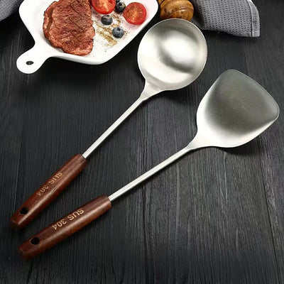 Kitchen Utensils Wok Spatula Iron And Ladle Tool Set Spatula For Stainless Steel Cooking Equpment Kitchen Accessor Essentials