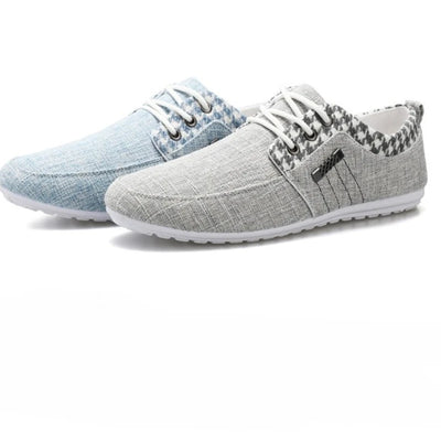 Brand Casual Shoes for Men Lace-up Linen Cloth Breathable Mens Canvas Shoes Moccasins Flats Driving Footwear Zapatos De Hombre