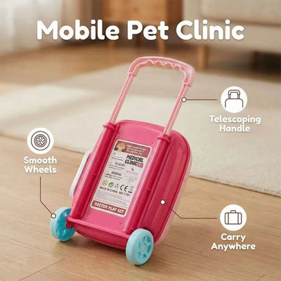 Kids Doctor Kit Pet Care Role Play Toy Set Simulation Suitcase Clinic Carry Case Educational Gift for Children