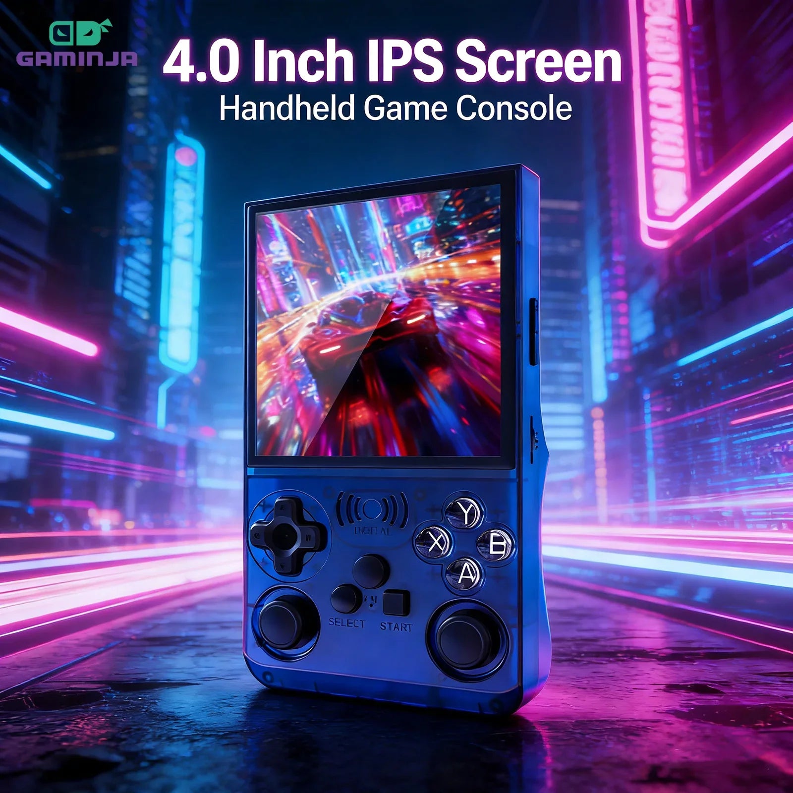 GAMINJA New 4.0 Inch IPS Screen Retro Handheld Video Game Console 15000+ Games Built-in Linux Portable Pocket Gaming Console