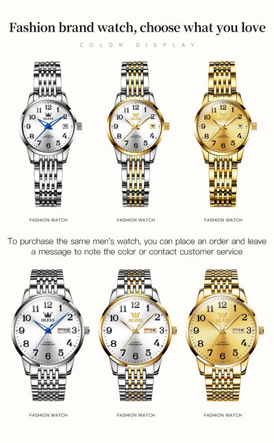 OLEVS 6666 Woman Watch Fashion Simple Digital Scale Ladies Watch Stainless Steel Waterproof Automatic Mechanical Watch for Women
