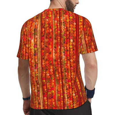 Gym T Shirt For Mens Retro Dots And Stripes T Shirts Fashion Blue Line Design Summer Tees O Neck Basic Graphic Clothes Plus Size