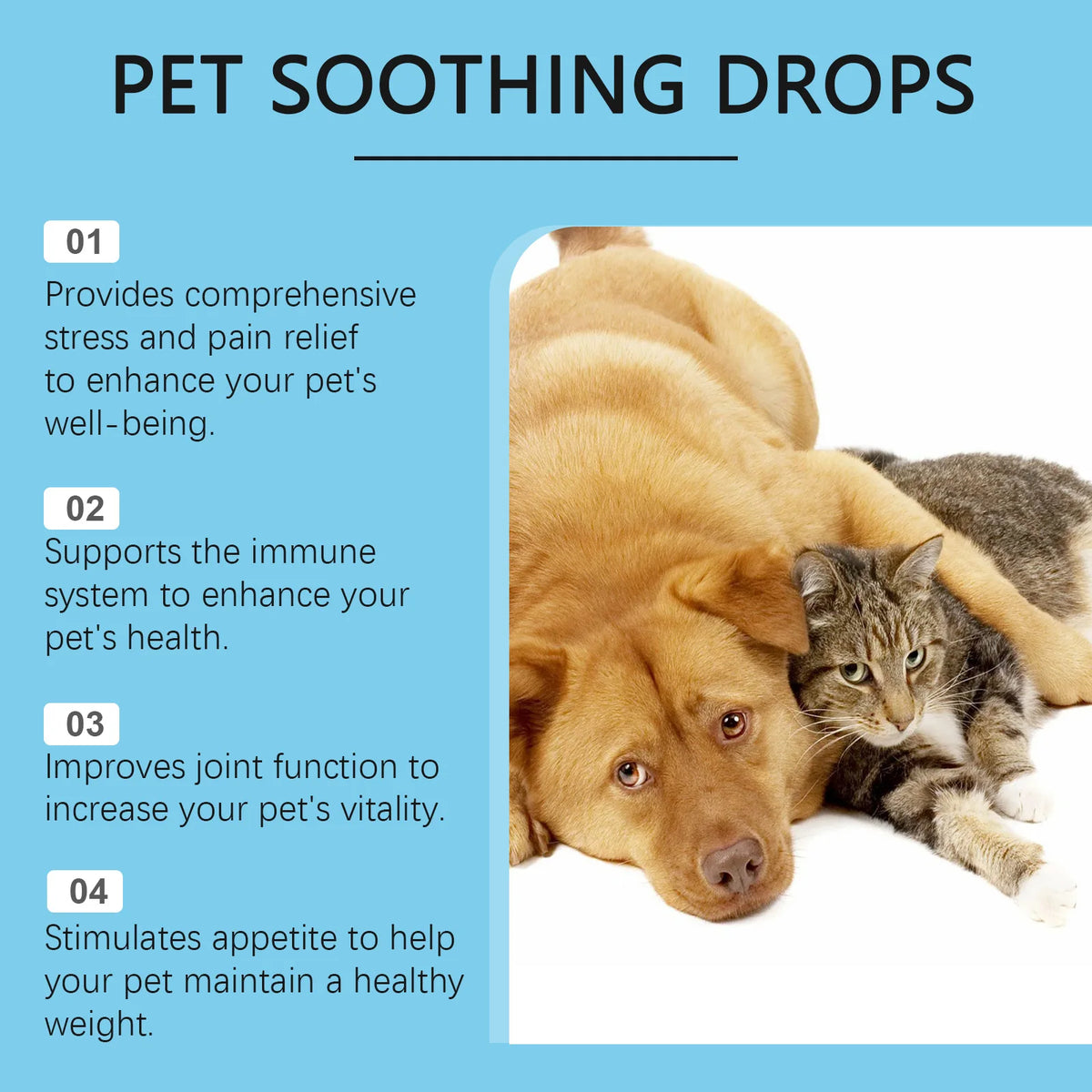 Pet Immunity Boost Care Drops to Relieve Stress and Pain, Enhance Pets' Immunity, Care Supplement for Dogs and Cats