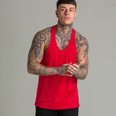 Gym Sports Mens Bodybuilding Muscle T-shirts Fashion Casual Cotton Breathable Striped Weightlifting Summer Basketball Tank Top