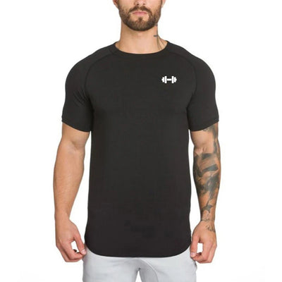 Gym Bodybuilding Workout Muscle Sportswear Mens Casual Short-sleeved Cotton Clothing Summer Fitness Breathable Slim Fit T-Shirts