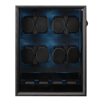Embers Watch Winder 2 4 8 Watches Storage box Black Wood Grain Silent motor With backlight