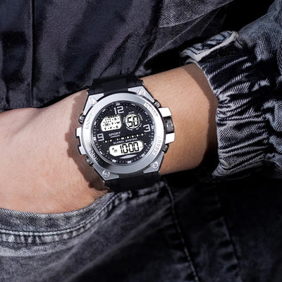 Men's Watch [2025 New Model] Ultra-Long Battery Life, Shockproof and Sweatproof, Led Large Dial |   Day of the Week + Alarm Clock + Stopwatch |   Youth Sports Electronic Watch