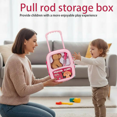 Kids Doctor Kit Pet Care Role Play Toy Set Simulation Suitcase Clinic Carry Case Educational Gift for Children