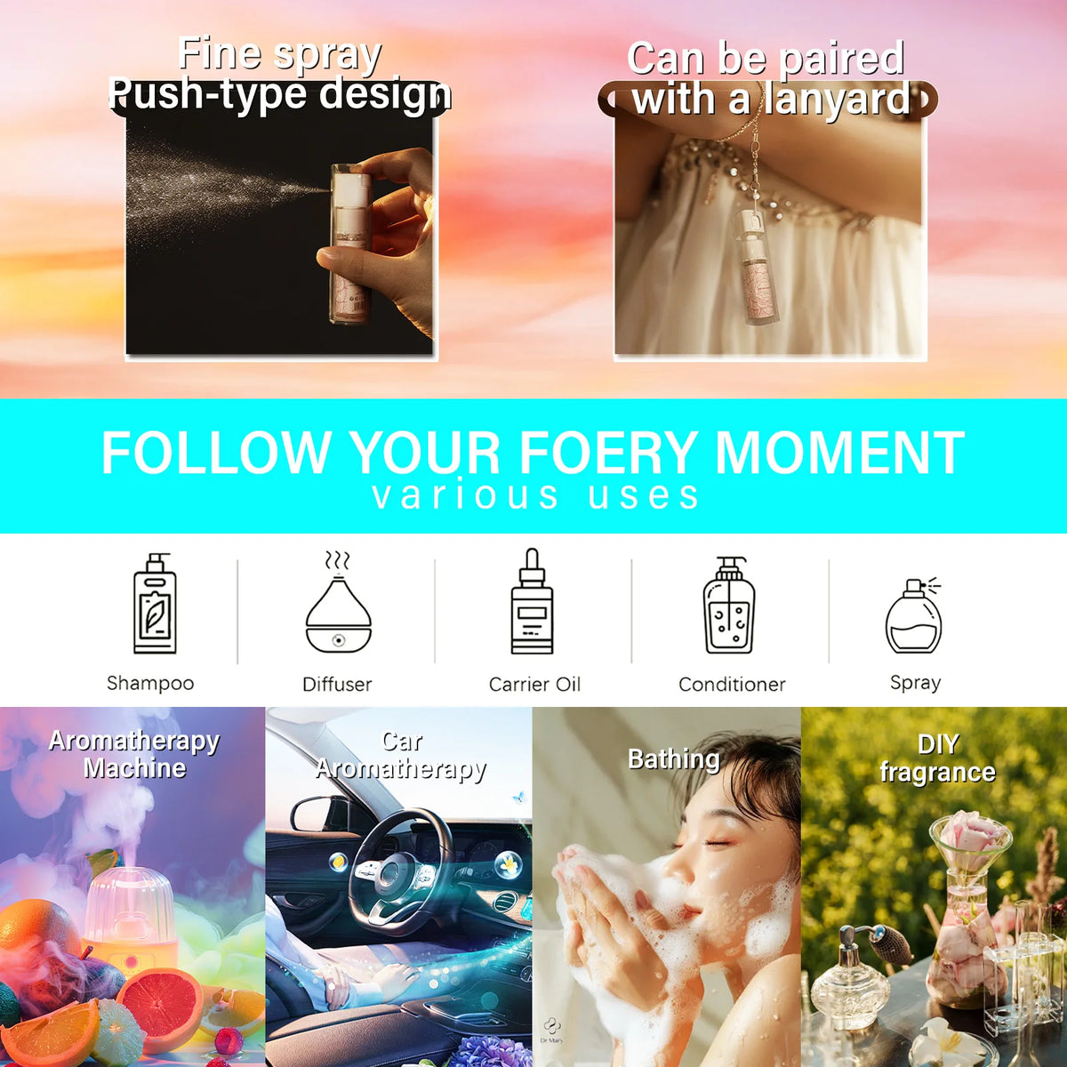 10ml Beloved Essential Oil For Women Perfume Spray Natural Fragrance Oil Skincare Beauty Product Aromatherapy Oil Soothe Body