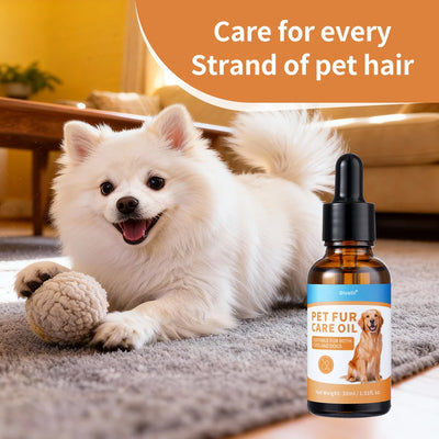 Pet Fur Care Oil Detangles Reduces Shedding Adds Shine Leave-In Conditioner for Dogs Cats