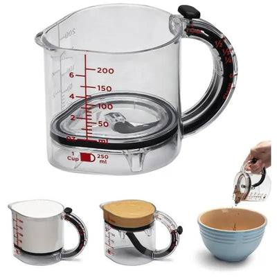 Kitchen Essential Adjustable Measuring Cup with Unique Scraper Base; Perfect for Every Cooking Need
